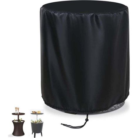 Housse de protection imperméable pour glacière de 7,5 gallons , noire, pour table de patio, 53,3 cm de profondeur x 58,4 cm de hauteur. (1/4)