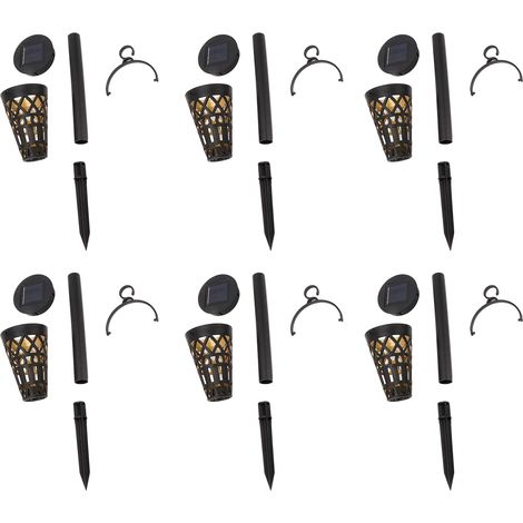 Ortviai Lampes solaires décoratives pour extérieur – 6 pièces, design géométrique en ABS et fer, IP44, autonomie 10 000 h (1/5)