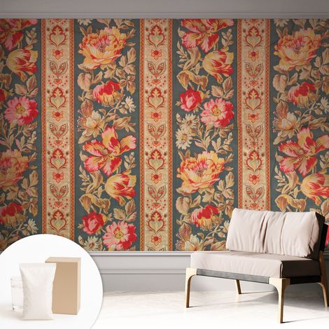 Carta Da Parati - Non Tessuto - Con Colla Inclusa - Per Interni - Ecologica - Con Ingresso - Soggiorno Fiori colorati 312x219 cm (1/5)