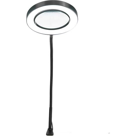 Lampe LED grossissante 5X USB, lumière réglable, pour salon de beauté, nail art et tatouage, noire (1/5)