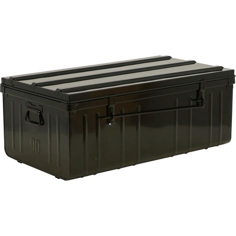 Coffre de rangement métallique, 900 x 500 x 370 mm, acier 5/10 mm, ignifuge M1, anthracite (1/5)