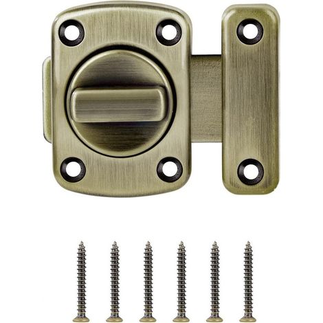 Loquet de porte de salle de bain en alliage d'acier inoxydable brossé pour portes de toilettes (46 mm, finition verte brunie) (1/4)