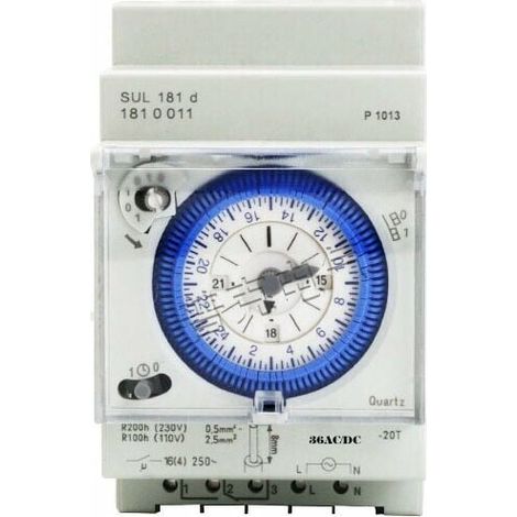 Timer analogico con motore sincrono e programma giornaliero, timer, 48VAC/DC (1/5)