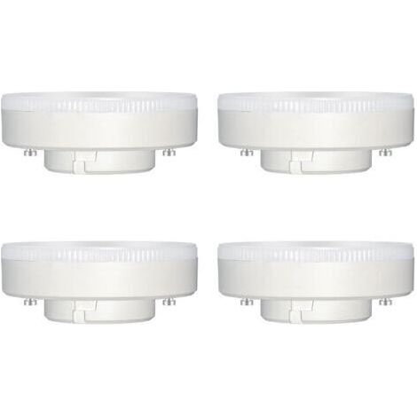 Ampoule GX53 LED 9W, Blanc Froid 6000K, 180°, Équivalent Lampe GX53 CFL & Halogène, 800LM, Non-dimmable, Spot LED Encastrable pour Meuble Cuisine/Plafond/Armoire, lot de 4 [Classe énergétique F] (1/5)