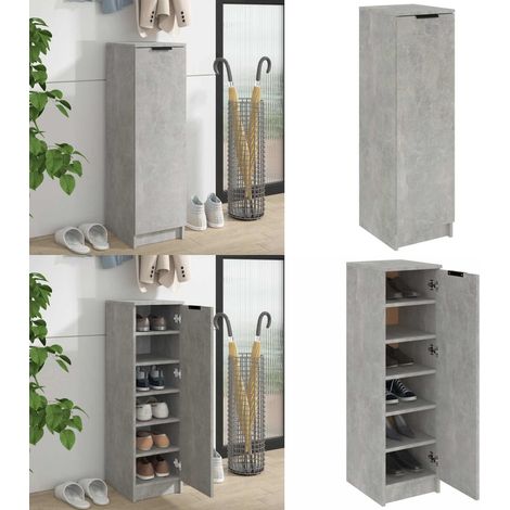 Scarpiera Grigio Cemento 30x35x100 cm in Legno Multistrato - Scarpiera grigio cemento - Scarpiera da interno