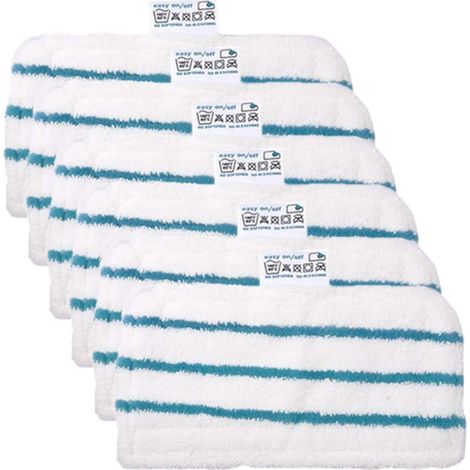 Lot de 6 Patins Lingettes Microfibre pour Balai Vapeur Black & Decker FSM1630, FSM1616, FSMH13E5, FSM1321 et FSMP20 (1/5)