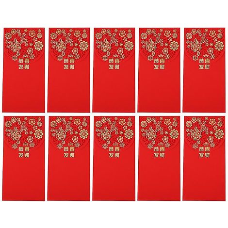 10 Stück rote Neujahrsumschläge