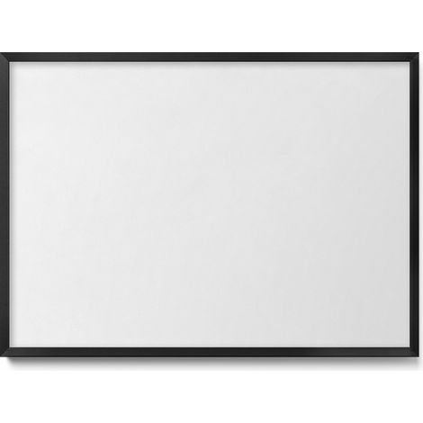 Tableau Magnétique en Métal pour Aimants - Motif Couleur blanche - Minimaliste - Cadre Noir - 70x50 cm - Tableau Métallique Aimanté