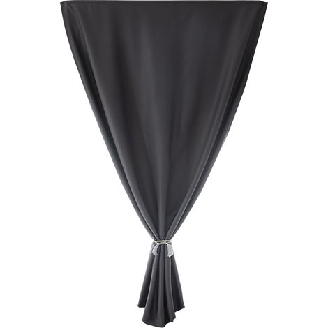 Rideau Aoresac 1 pièce pour la maison, rideau uni de couleur foncée avec fermeture Velcro double face, décoration en tissu pour le salon et la chambre (1/5)