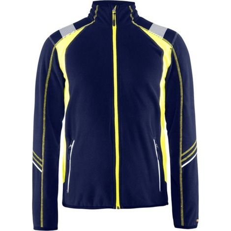 Veste de travail micropolaire détails fluo 4993 - Marine/Jaune fluo XXXL (1/5)