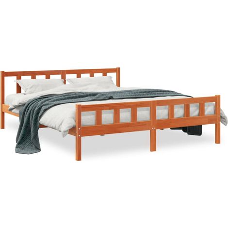 Maison Exclusive - Letto senza Materasso Marrone Cera 160x200 cm in Legno di Pino
