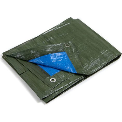 Telo occhiellato impermeabile in polietilene Bicolore da campeggio 80 gr -8 x 10 mt (1/4)