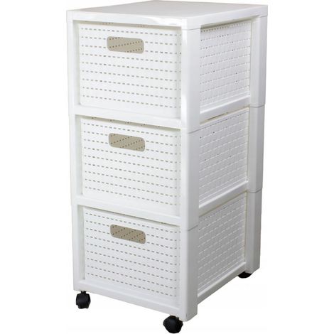 Estantería Rotho Country blanca con 3 cajones espaciosos (1/5)