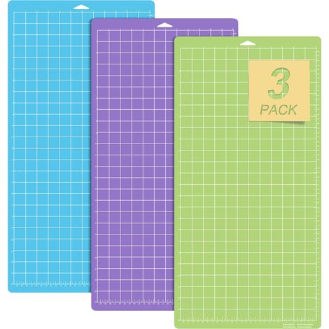 Tapete de corte, compatible con máquinas Cricut, diseño adhesivo duradero, 3 colores. (1/2)