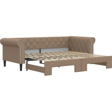 Maison Exclusive - Tagesbett Ausziehbar Cappuccino 90x200 cm Kuns (1/5)