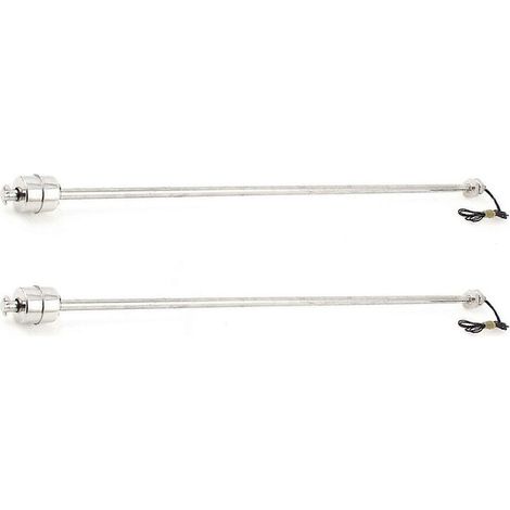 2 capteurs de niveau d'eau en acier inoxydable de 50 cm avec interrupteur à flotteur vertical (1/3)