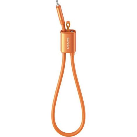 Cavo con cinturino da polso USAMS U97 da 60 W USB-C a USB-C, 30 cm, arancione (1/5)