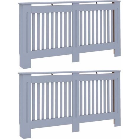 Cubierta de Radiador 2 pcs Gris 152 x 19 x 81,5cm vidaXL