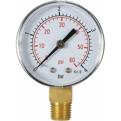 50 mm 0 60 psi 0 4 bar Schwimmbadfilter Wasserdruckanzeige Hydraulikmanometer Manometer 1/4 Zoll NPT-Gewinde