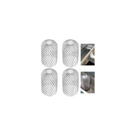 Set mit 4 Metall-Dachrinnenabdeckungen, dehnbarem Filtergitter, Laubschutzgittern für Fallrohre (1/5)