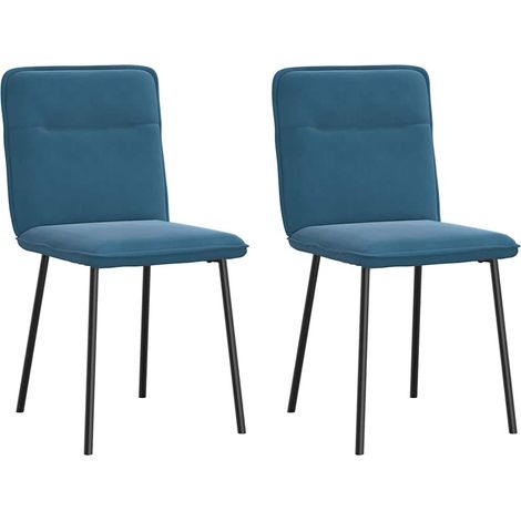 vidaXL Sedie da Pranzo 2 pz Blu in Velluto (1/5)