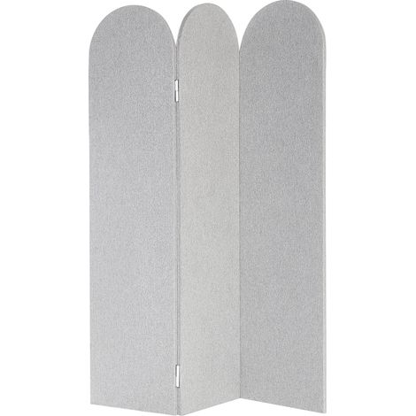 Biombo separador decorativo moderno 3 paneles estructura acero poliéster gris Slimmy (1/5)