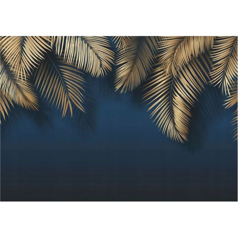 Fototapete Hängende Blätter Glamour – Moderne Großformat Wandtapete 150x105 cm – Für Wohnzimmer & Schlafzimmer