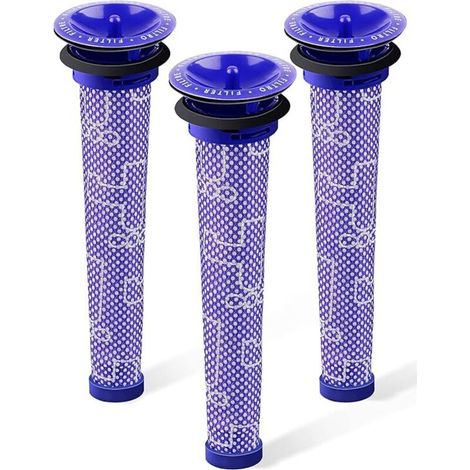 Set mit 3 Vorfiltern für Dyson V6, V7, V8, DC58 und DC59 – Ersatzteil 965661-01, doppellagige Silikondichtung (1/4)