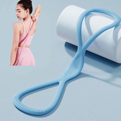 Banda elástica de resistencia en forma de ocho con asas – 11,3 kg – Banda elástica para fitness – Para el hogar, yoga y gimnasio – Para hombres y mujeres (1/5)