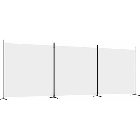 3-tlg. Paravent Weiß 525x180 cm Stoff vidaXL