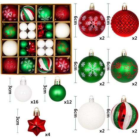Ensemble de décorations de Noël 44 pièces, bonhommes en pain d'épices peints à la main, flocons de neige, arbres, parfait pour la décoration d'un arbre de fête (1/5)