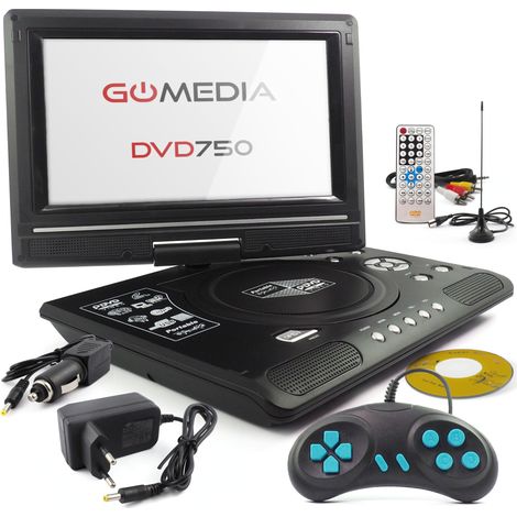 Lettore DVD portatile Gomedia da 7,8" con 300 giochi, menu in polacco e antenna USB. (1/5)