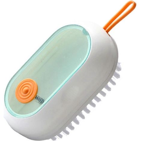 Brosse de nettoyage avec distributeur de savon, brosse anti-taches, poignée confortable, brosse à récurer pour le linge, brosse pour murs, tapis et sols.-White 1pcs (1/5)