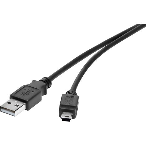 Renkforce Câble USB USB 2.0 USB-A mâle, USB-Mini-B mâle 0.15 m noir contacts dorés RF-4455804 W635861 (1/3)