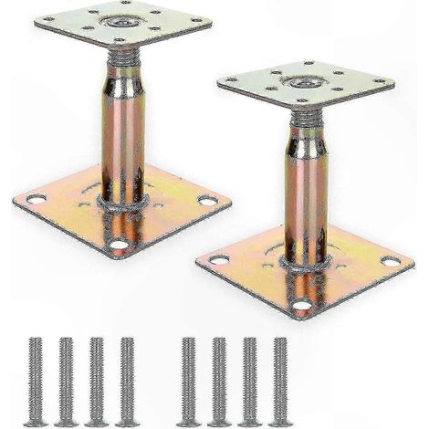 Support de poteau galvanisé réglable 2 pièces 100-150mm pour charpente et structure de bâtiment, solution de construction surélevée robuste et durable (1/5)