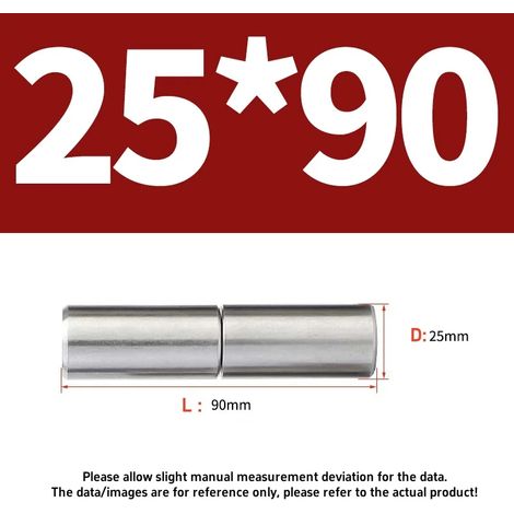 (25 x 90 mm - 1 jeu) Charnières cylindriques soudées mâle/femelle en acier inoxydable 304, accessoires amovibles pour portes, fenêtres et portails (1/5)