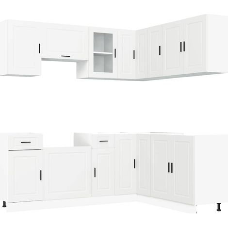 Maison Exclusive - Mueble de cocina Porto blanco 11 piezas madera (1/5)