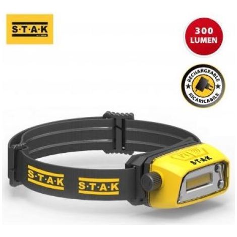Linterna Frontal LED Recargable y Ajustable Stak 3 W 300 Lm (1/4)