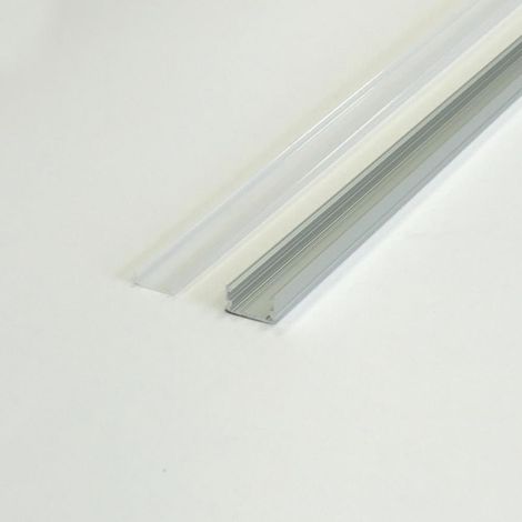 Profilé Aluminium 2m pour Ruban LED Couvercle Blanc Opaque - 1 m - SILUMEN (1/5)
