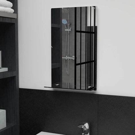vidaXL Espejo de pared con estante de vidrio templado 30x50 cm (1/5)