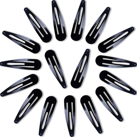 20 Pièces Barette,Barettes Cheveux,Pince Plate Cheveux,Barrette Cheveux Femme,Barettes Cheveux Fille,pour Fille,Enfant,Femmes,Antidérapant,5cm,Noir