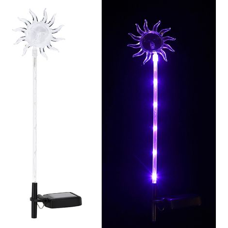Solarbetriebene 6-LED-Leuchte, farbenfrohe Außen- und Innenlampe für Garten, Hof und Rasen zur Dekoration (1/5)
