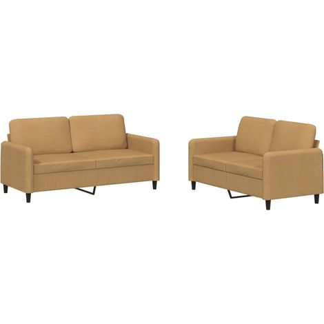 vidaXL Set di Divani 2 pz Marrone in Velluto (1/5)