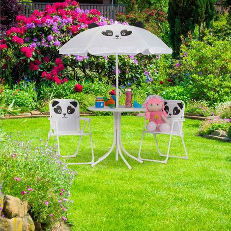 Kinder campingset mit verstellbarem sonnenschirm - 4 teilig