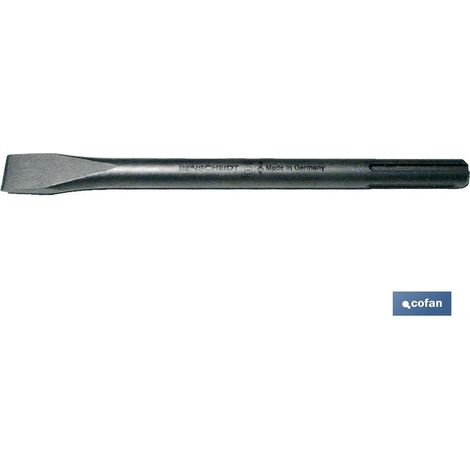 COFAN cincel sds max 400mm , Cincel accesorio para martillos con anclaje SDS MAX de 24mm de filo y longitudes de 280, 400 y 600mm. con cuerpo hexagonal de 18mm.
