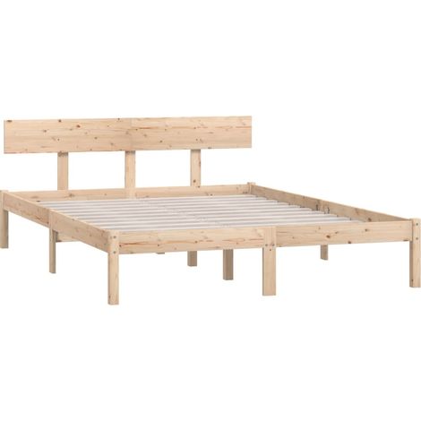 Bettrahmen ohne Matratze aus massivem Holz 140x200 cm