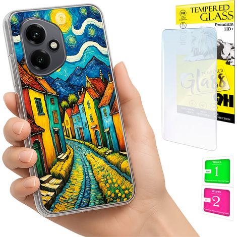 Custodia per Honor X7d / 400 Smart Photo Case Back ART + vetro 9H (1/5)