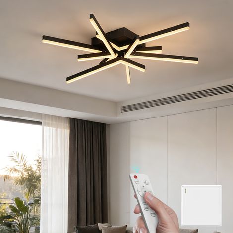 Mai & Mai Plafoniera LED Soffitto 71W, Lampadario LED Soffitto 3000K - 6400K Illuminazione a Soffitto Moderna per Camera da Letto Sala Cucina Bagno Corridoio, Nero Sabbia, Alivetta25038 (1/5)