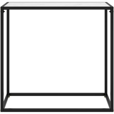 Maison Exclusive - Tavolo Consolle Bianco 80x35x75 cm in Vetro Temperato