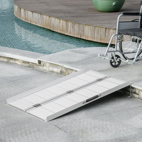 Rampe de chargement rampe d'accès pour fauteuil roulant pliable antidérapante capacité de chargement 270 kg (1/5)